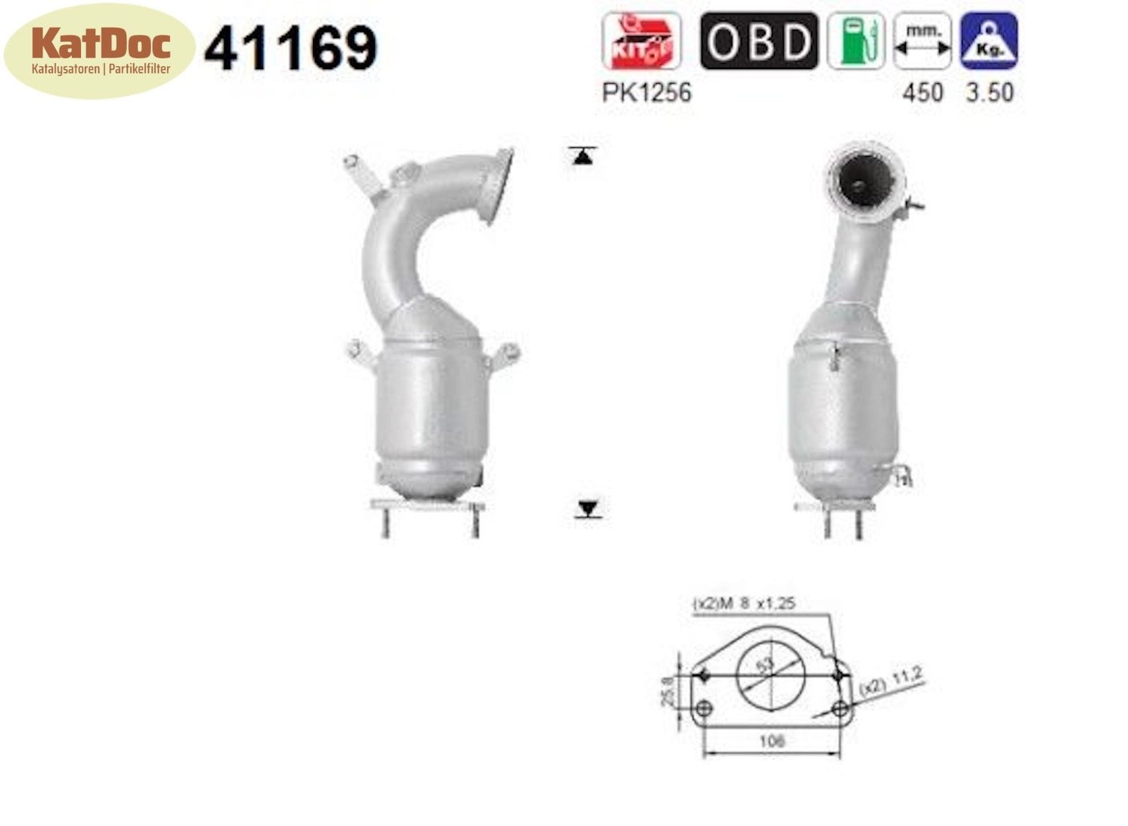 Katalysator Alfa Romeo Mito/Giulietta, Fiat Punto/Bravo, Lancia Delta, Euro 5 - KatDoc