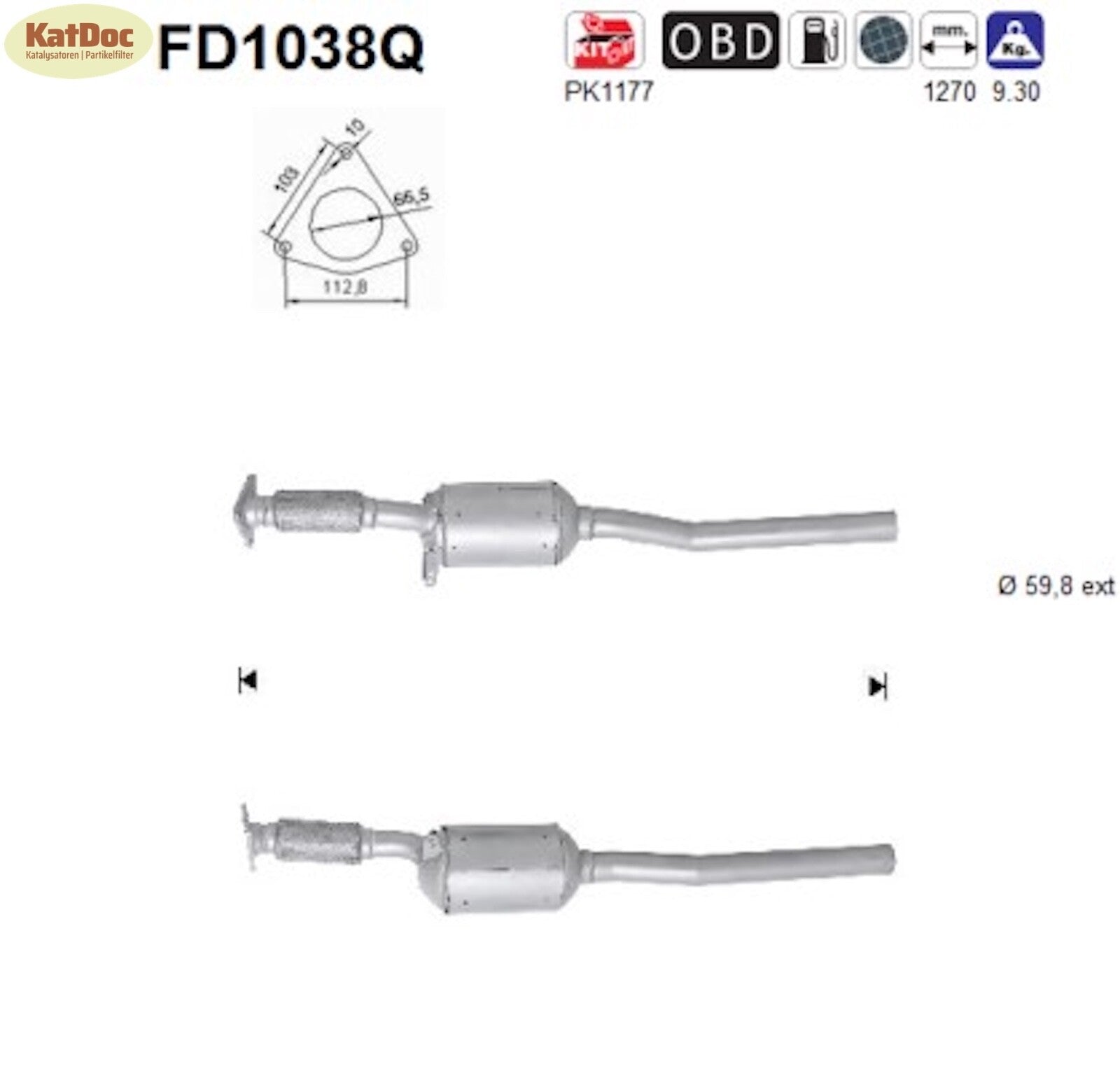 Ruß - Partikelfilter für Renault Laguna,2.0dCi,96/110/127/131kW,Silizium, Euro 5 - KatDoc