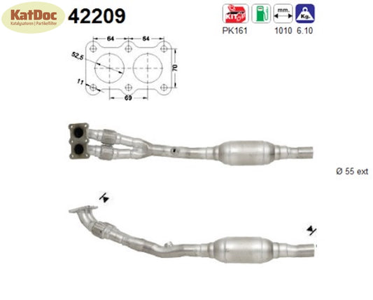 Katalysator Audi A3,Seat Leon/Toledo,Skoda Octavia,VW Golf4,1.8,92kW, Euro 1&2 - KatDoc