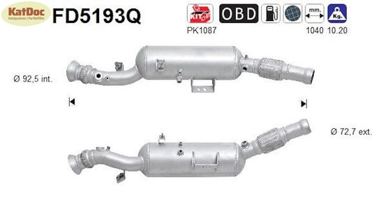 Ruß - Partikelfilter für Mercedes - Benz Sprinter, 2.1 CDI, Silizium, Euro 6 - KatDoc