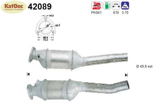 Katalysator für Audi 80/Coupe, 1.6/1.8/2.0, 74/82/83/85kW, Euro 1&2 - KatDoc