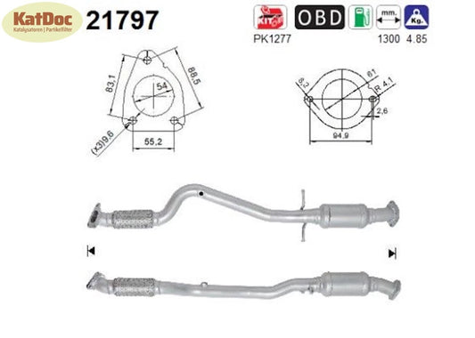 Katalysator für Opel Astra J, Zafira Tourer, 1.4, 120/140kW, Euro 5 - KatDoc