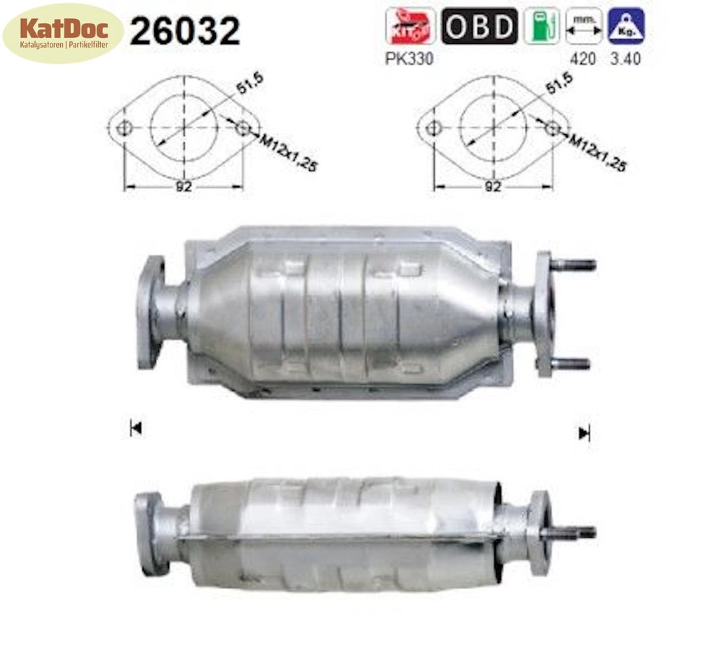 Katalysator Mitsubishi Carisma/Space Star, 1.3 16V, 60/61/63kW, Euro 3 - KatDoc