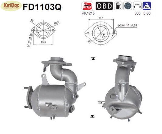 Ruß - Partikelfilter Toyota Auris/Corolla 1.4 D - 4D, 66kW, Silizium, Euro 5 - KatDoc