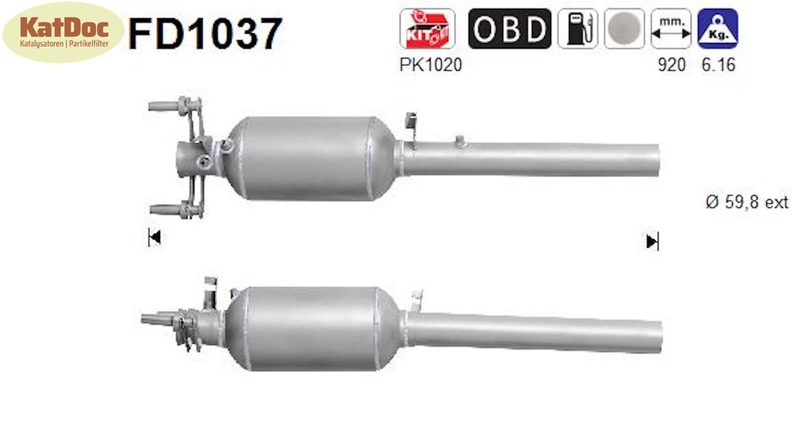 Ruß - Partikelfilter für Mercedes - Benz, Viano/Vito/Mixto, 3.0 CDI, 150kW, Euro 4 - KatDoc