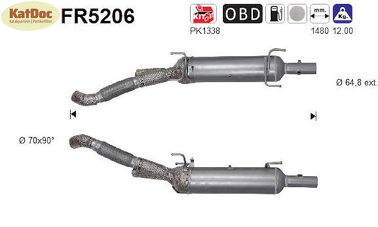Ruß - Partikelfilter für Citroen Jumper, Peugeot Boxer, 2.0 BlueHDi, Euro 6 - KatDoc