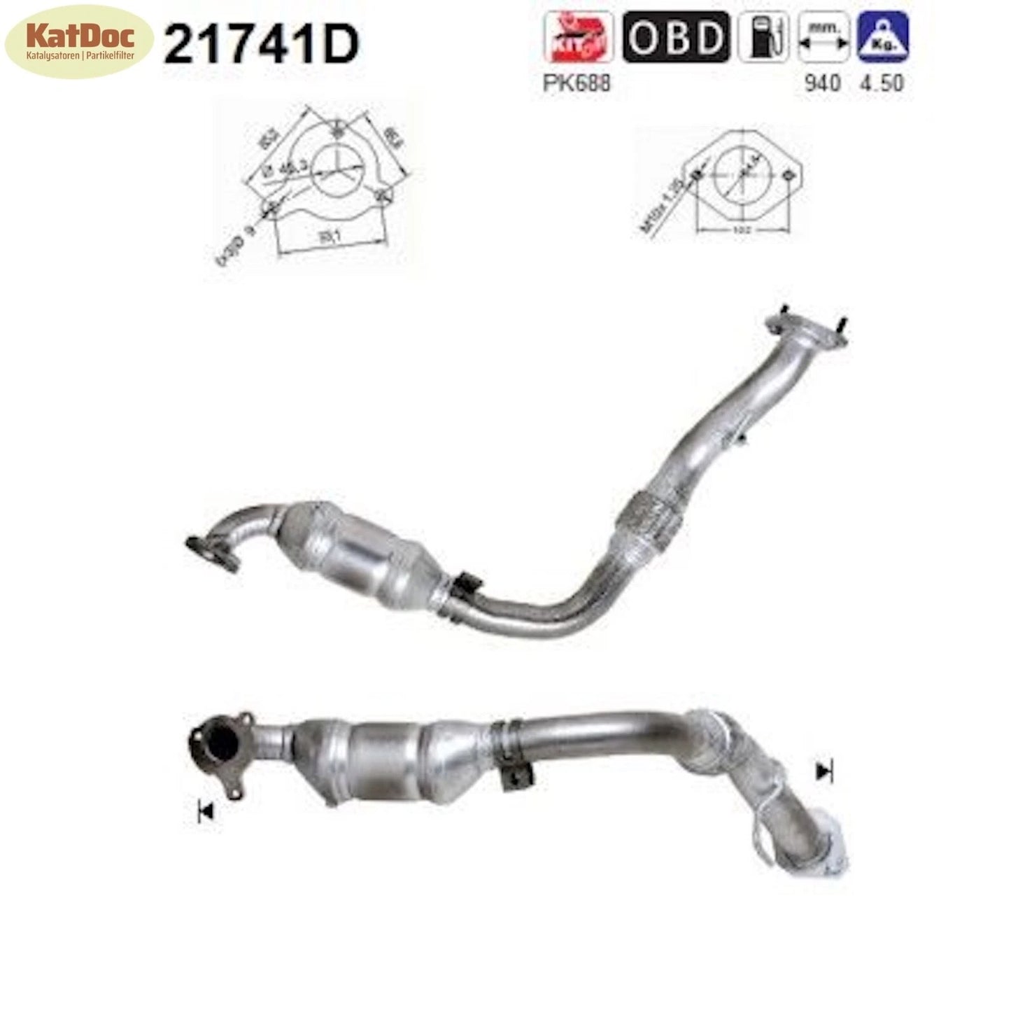 Katalysator für Opel Frontera B, 2.2 DTI, 88kW, Euro 3 - KatDoc