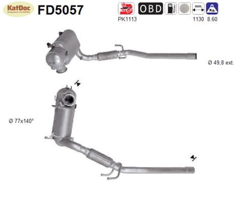 Ruß - Partikelfilter für Seat Ibiza, Skoda Fabia/Roomster, VW Polo, Euro 5 - KatDoc