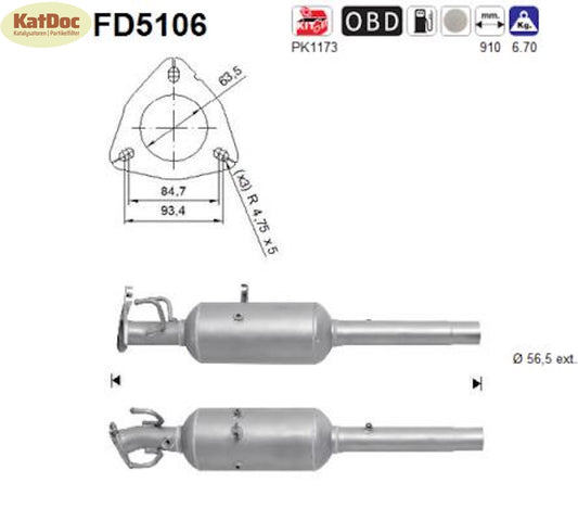 Ruß - Partikelfilter Citroen Jumper 2,Peugeot Boxer,2.2 HDi,81/96/110kW, Euro 5 - KatDoc