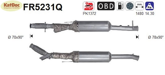 Ruß - Partikelfilter Citroen C4/Picasso,Peugeot 308,2.0,BlueHDi,Silizium, Euro 6 - KatDoc