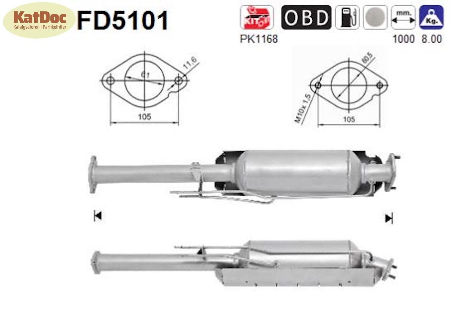 Ruß - Partikelfilter für Ford Galaxy/Mondeo/S - Max, 2.0/2.2, TDCi, Euro 5 - KatDoc
