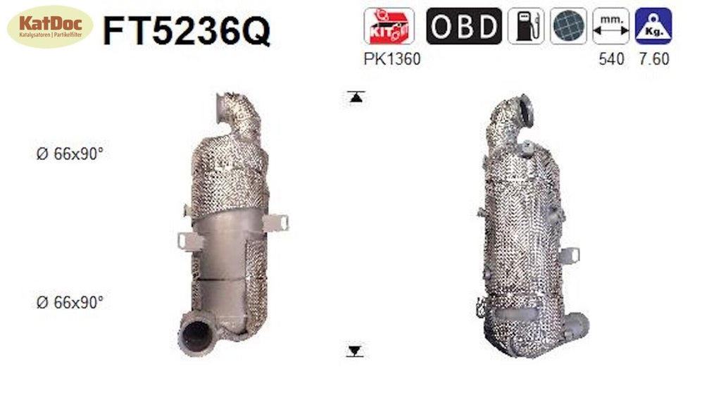 Ruß - Partikelfilter für Citroen, DS, Opel, Peugeot, Toyota, 1.5,Silizium,Euro 6 - KatDoc