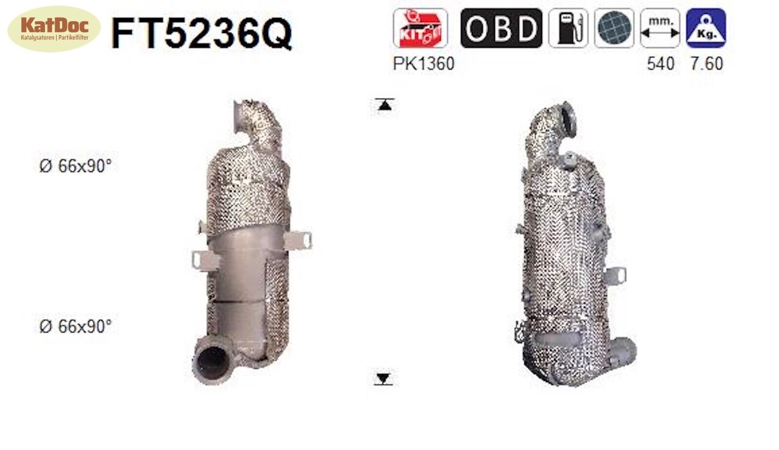 Ruß - Partikelfilter für Citroen, DS, Opel, Peugeot, Toyota, 1.5,Silizium,Euro 6 - KatDoc