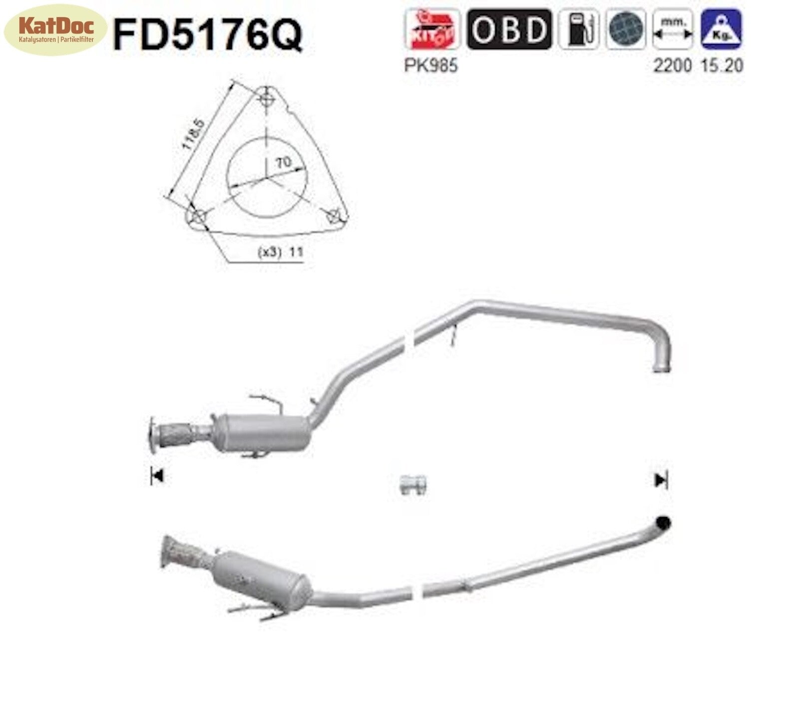 Ruß - Partikelfilter Chrysler Grand Voyager, Lancia Voyager, 2.8,Silizium,Euro 5 - KatDoc