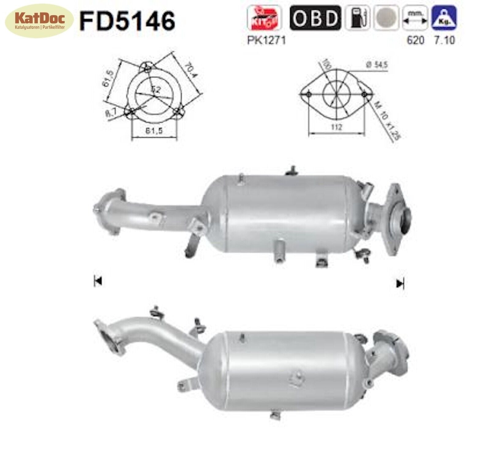 Ruß - Partikelfilter für Lexus IS 2, 220d, 130kW, Euro 4 - KatDoc