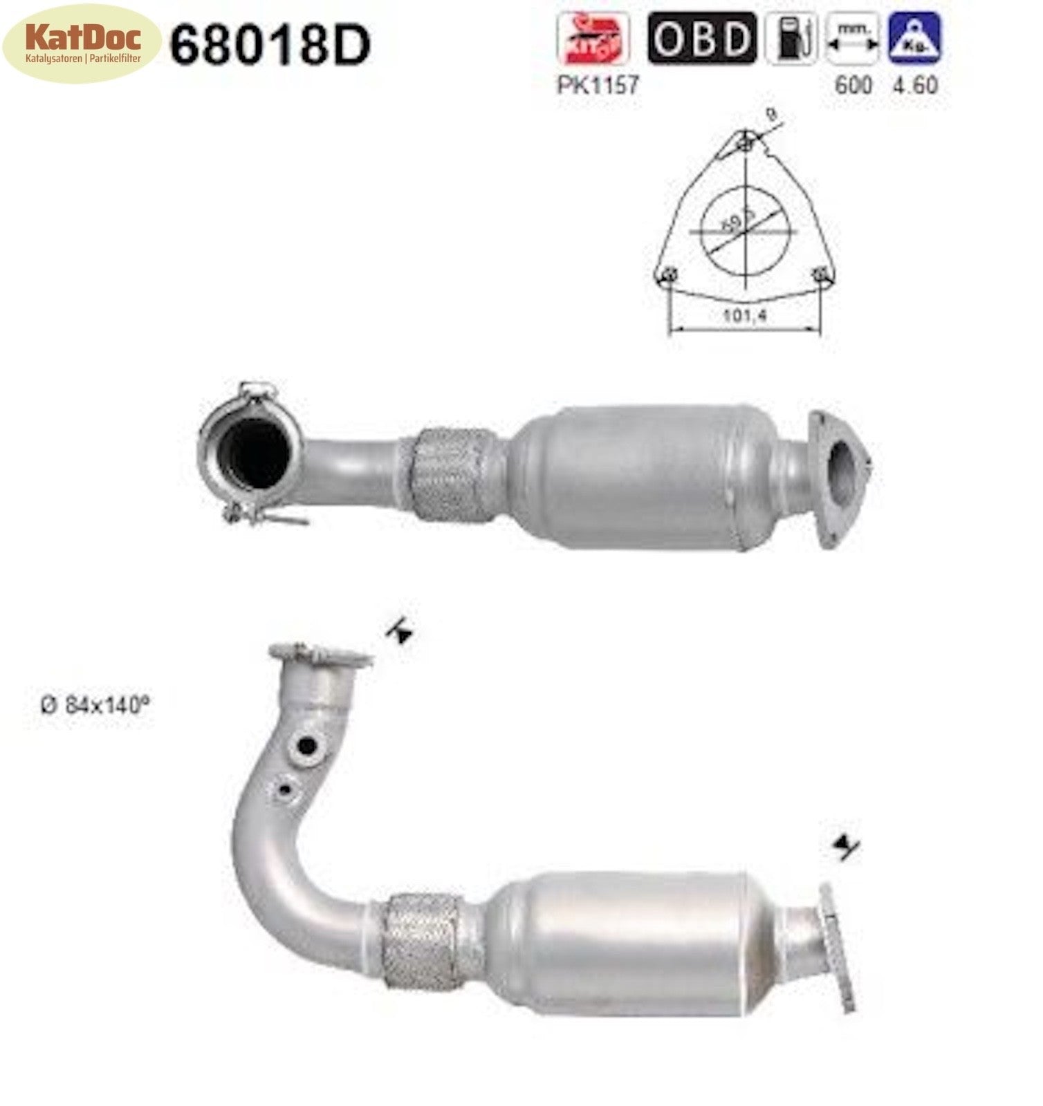 Katalysator Land Rover Freelander 2.2 SD4/TD4/eD4, 2.2, 4x4, Euro 5 - KatDoc