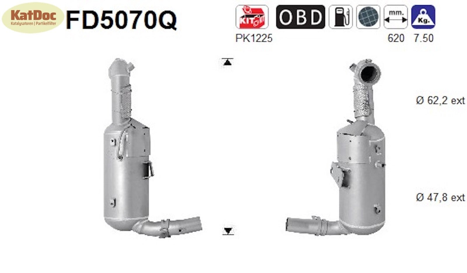 Ruß - Partikelfilter für Opel Corsa D/Meriva B, 1.3 CDTi,55/70kW,Silizium,Euro 5 - KatDoc