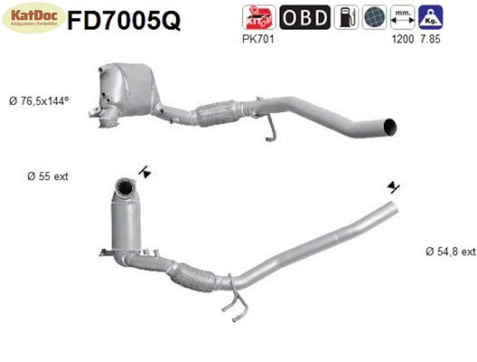 Ruß - Partikelfilter Audi, Seat, Skoda, VW,1.9/2.0TDI, Silizium, Euro 4 - KatDoc