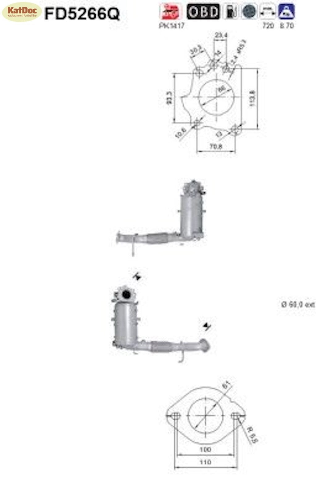 Ruß - Partikelfilter Mazda3/6/CX - 5/Van SKYACTIV - D,2.2D,110/129kW,Silizium,Euro 6 - KatDoc