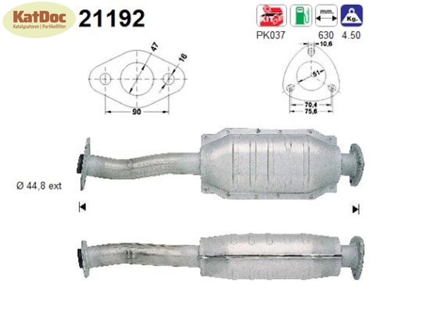 Katalysator für Opel Calibra A/Vectra A, 1.8/2.0, 66/85kW, Euro 1&2 - KatDoc