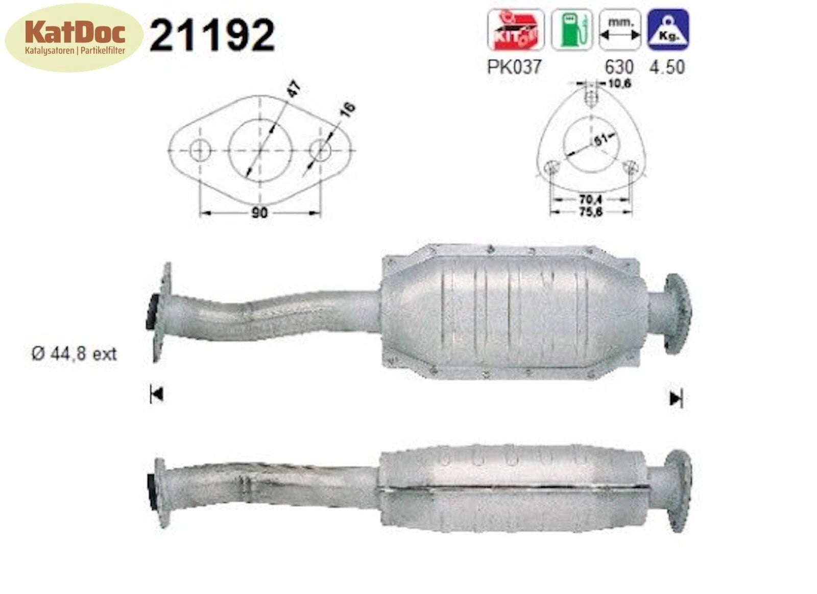 Katalysator für Opel Calibra A/Vectra A, 1.8/2.0, 66/85kW, Euro 1&2 - KatDoc