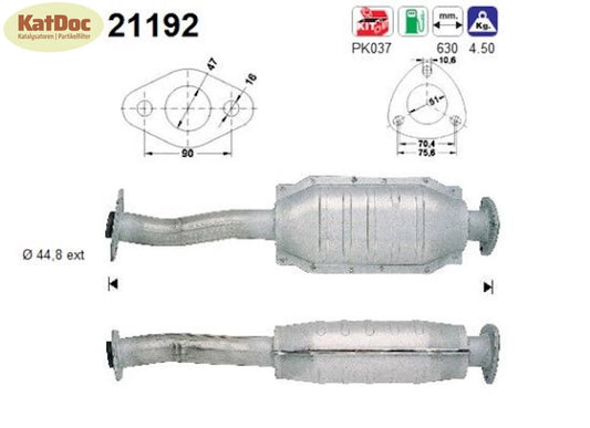 Katalysator für Opel Calibra A/Vectra A, 1.8/2.0, 66/85kW, Euro 1&2 - KatDoc