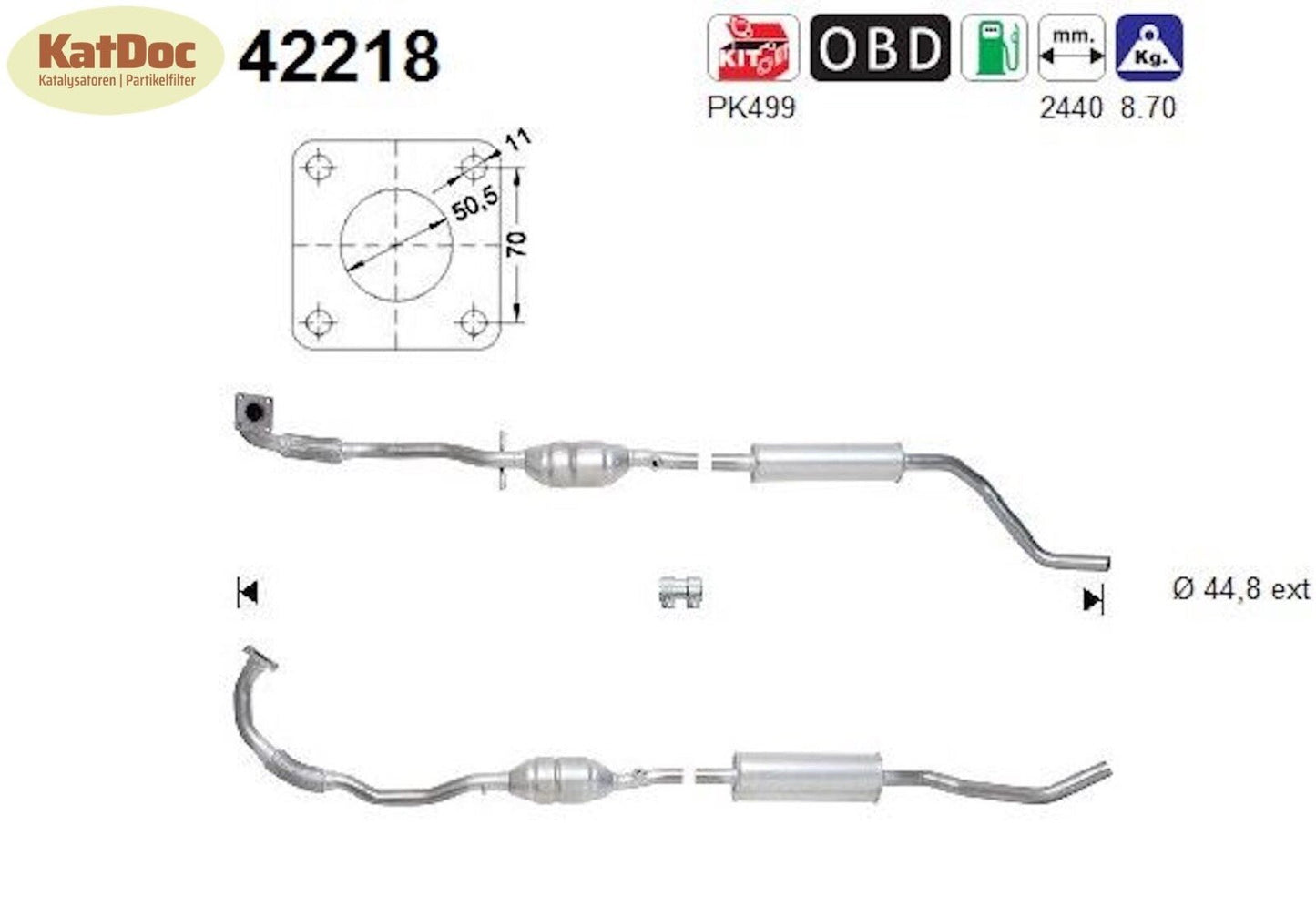 Katalysator Audi A2, 1.4, 55kW, Euro 4 - KatDoc
