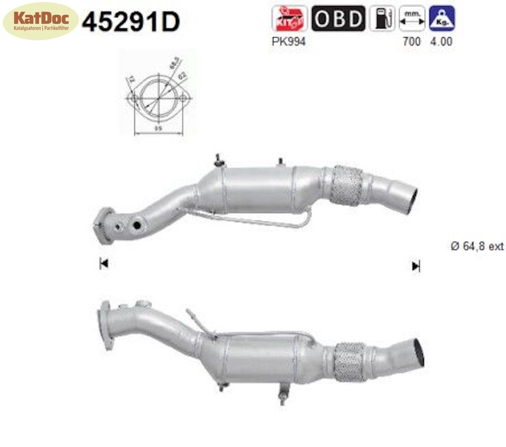 Katalysator BMW 5er (E60/E61), 520d, 2.0, 120kW, Euro 4 - KatDoc