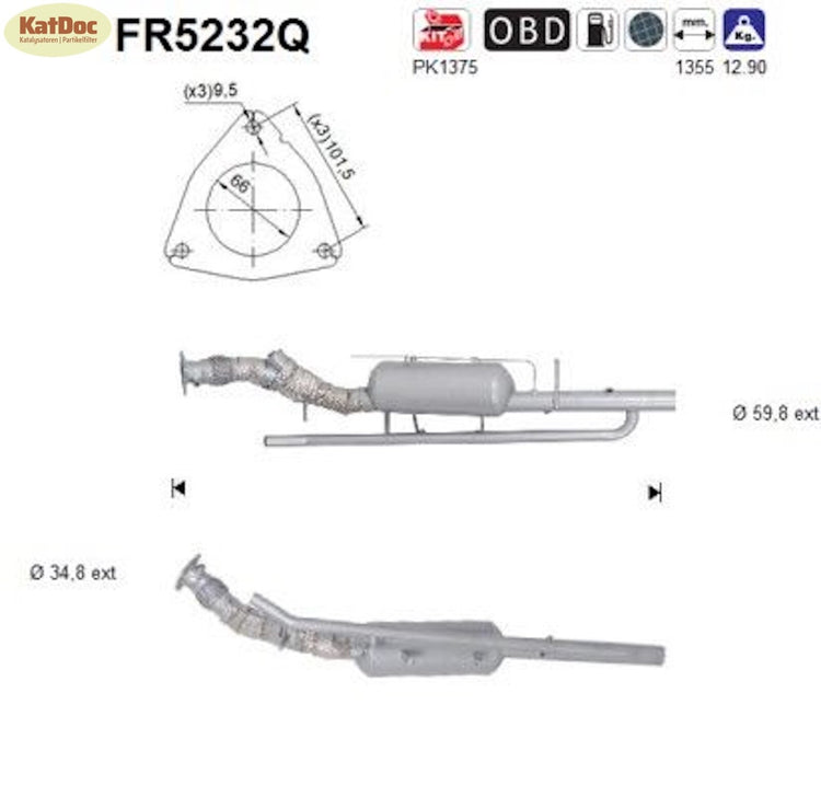Ruß - Partikelfilter Land Rover Discovery/Range Rover Evoque, Silizium, Euro 6 - KatDoc