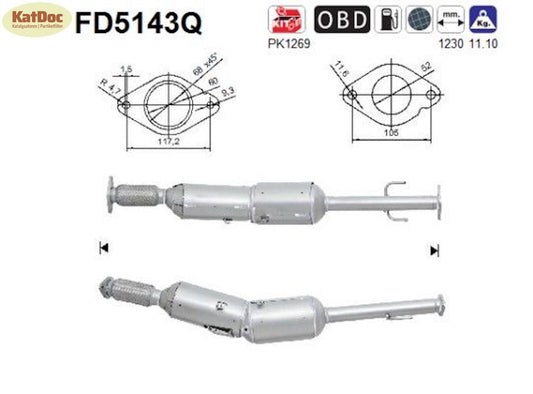 Ruß - Partikelfilter für Nissan Note, 1.5 dCi, 63/66kW, Silizium, Euro 5 - KatDoc