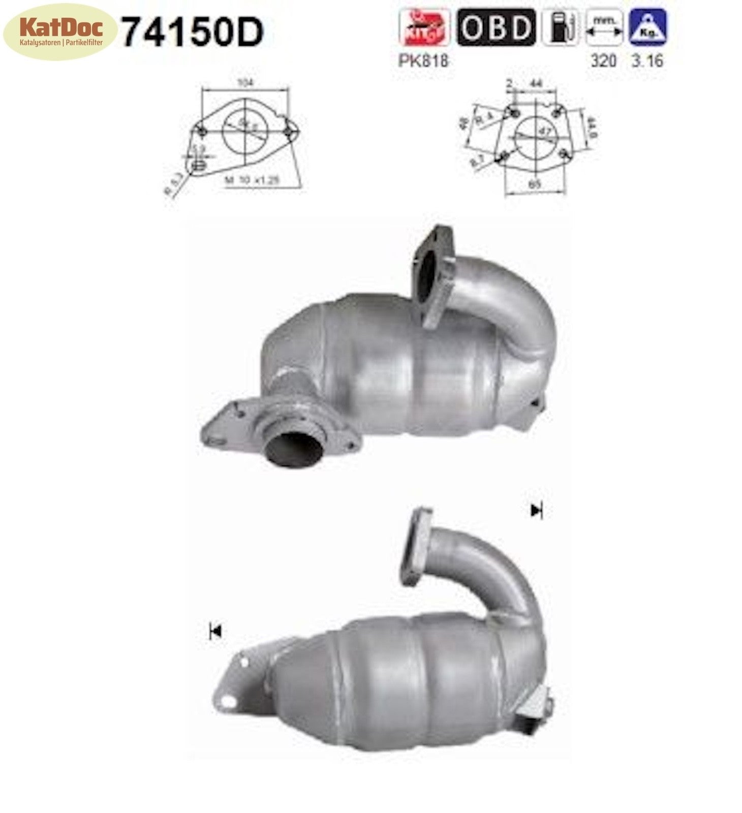 Katalysator Nissan Qashqai/Tilda, Renault Scenic/Modus/Megane, 1.5 dCi, Euro 4 - KatDoc