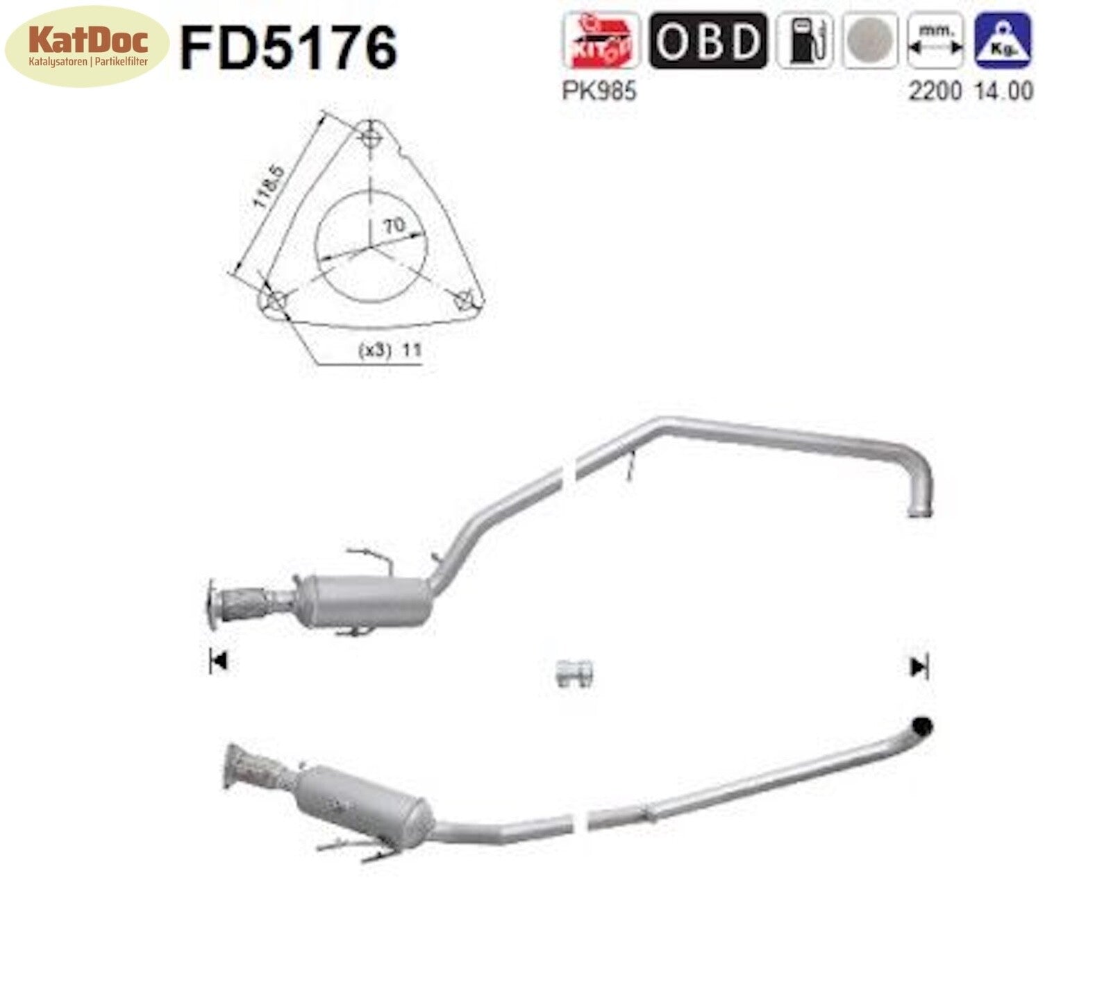 Ruß - Partikelfilter für Chrysler Grand Voyager, Lancia Voyager, 2.8, Euro 5 - KatDoc