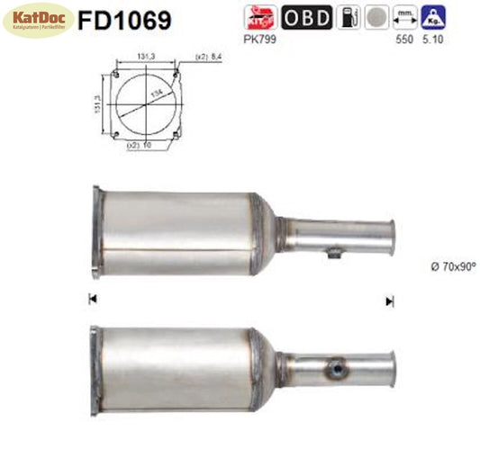 Ruß - Partikelfilter Citroen C5, Peugeot 407, 2.0, HDi, 100/103kW, Euro 5 - KatDoc