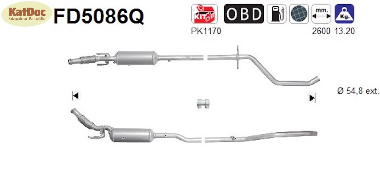 Ruß - Partikelfilter für Citroen C5, Peugeot 407/508, 2.0HDi, Silizium, Euro 5 - KatDoc