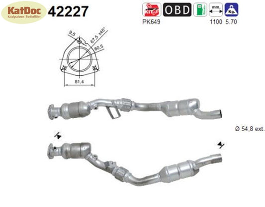 Katalysator für Audi A4 B6, 2.4, 120/125kW, Kat, rechts, Euro 4 - KatDoc
