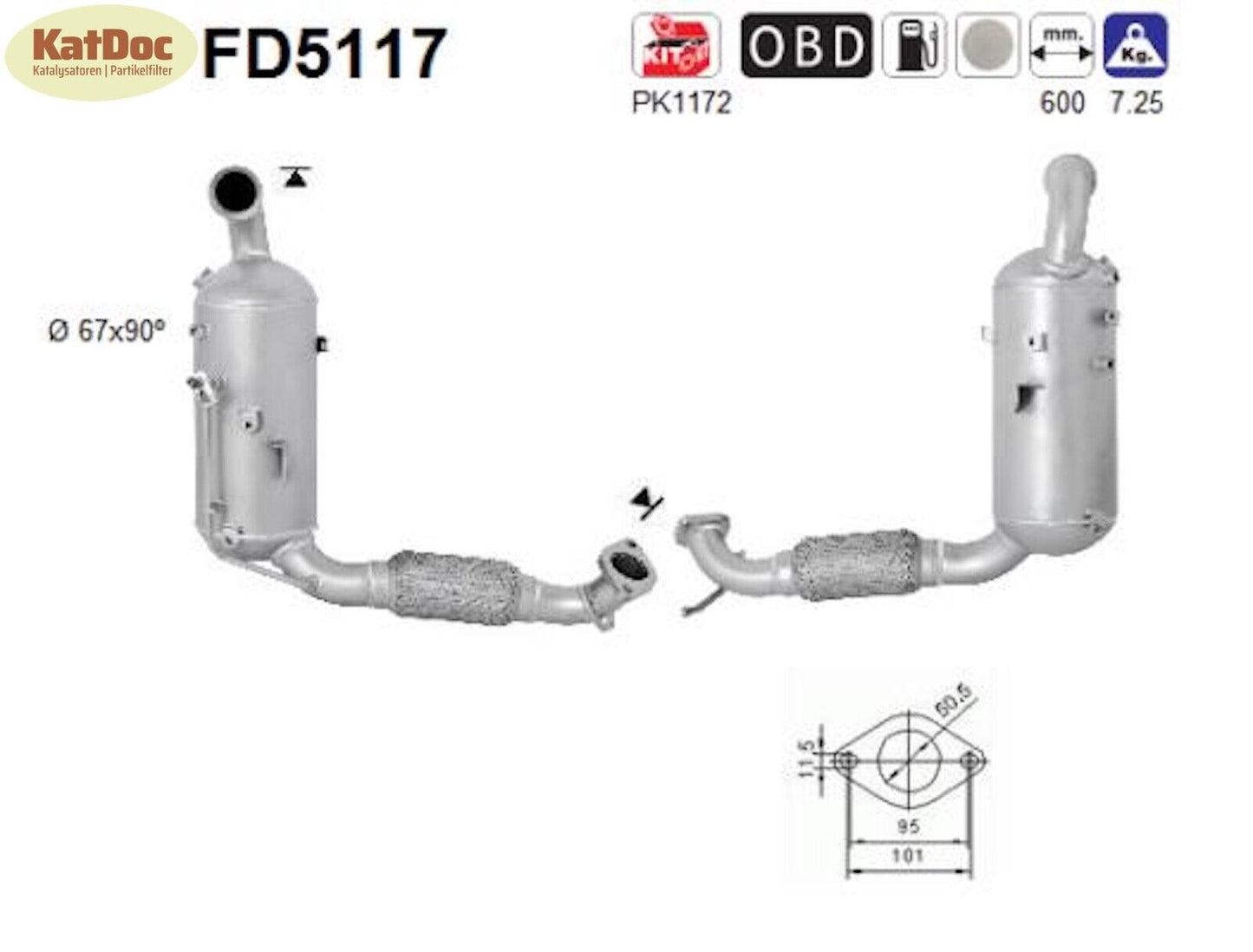 Ruß - Partikelfilter für Ford Fiesta 6, 1.6 TDCi, 55/70kW, Euro 5 - KatDoc