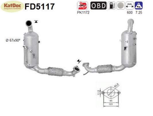 Ruß - Partikelfilter für Ford Fiesta 6, 1.6 TDCi, 55/70kW, Euro 5 - KatDoc