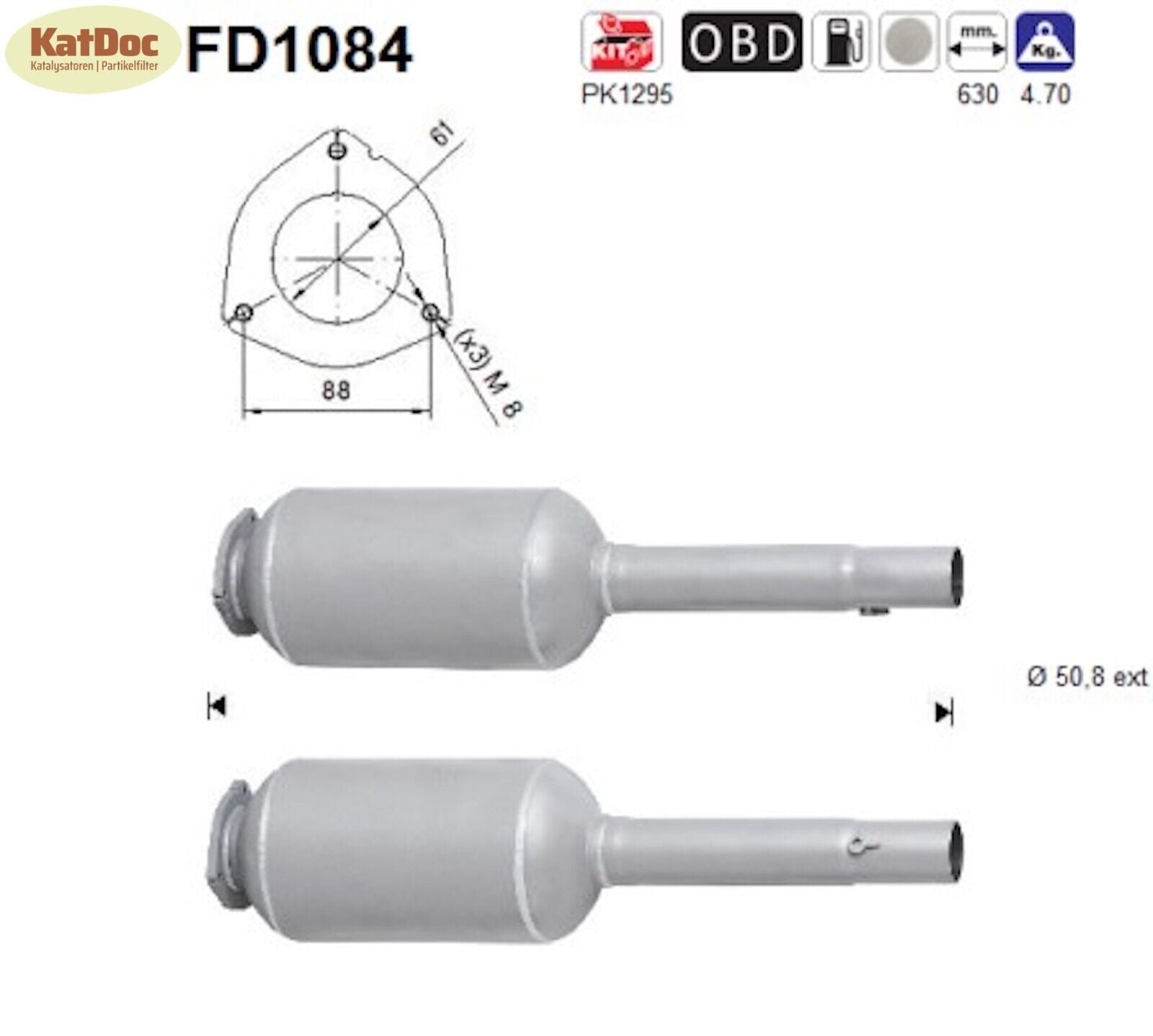 Ruß - Partikelfilter für Alfa Romeo MiTo, Fiat Grande Punto, 1.3, Euro 4 - KatDoc