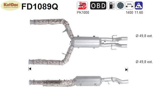Ruß - Partikelfilter für Jaguar XF, 3.0 D, 155/177/202kW, Silizium, Euro 5 - KatDoc