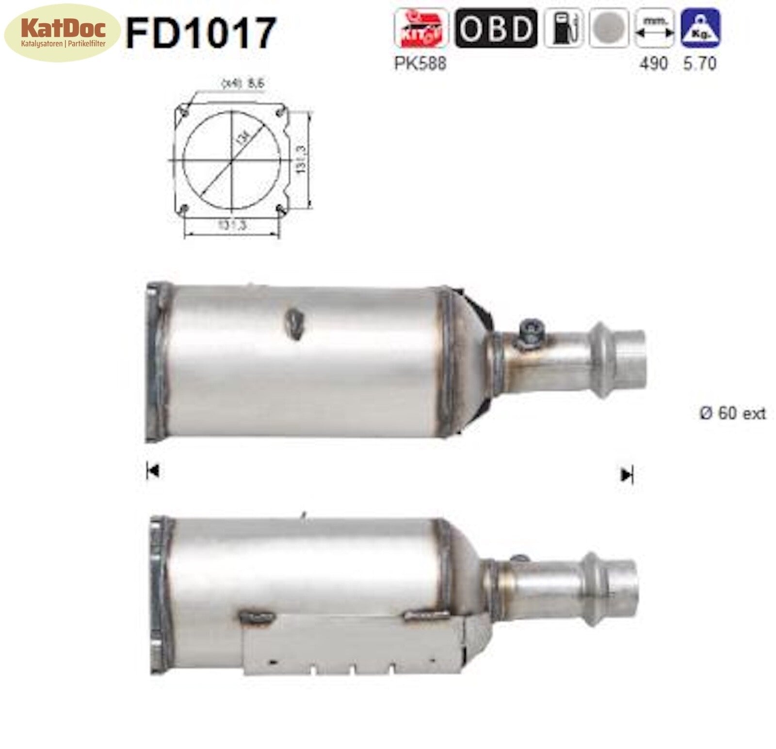 Ruß - Partikelfilter für Peugeot 307, 2.0 HDi, 79kW, Euro 4 - KatDoc