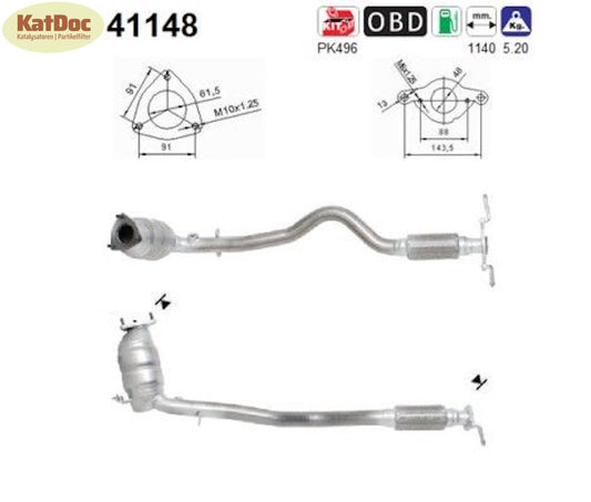 Katalysator Alfa Romeo 147, 1.6, 16V, T.Spark, 77kW, Euro 3 - KatDoc