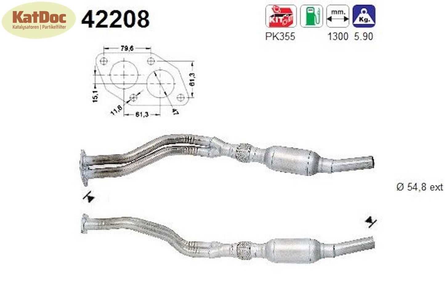 Katalysator Audi A4/A6, C5/B5, VW Passat B5, 1.8, 92kW, Euro 1&2 - KatDoc