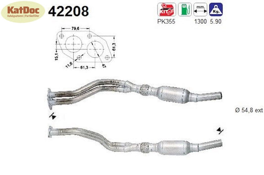 Katalysator Audi A4/A6, C5/B5, VW Passat B5, 1.8, 92kW, Euro 1&2 - KatDoc