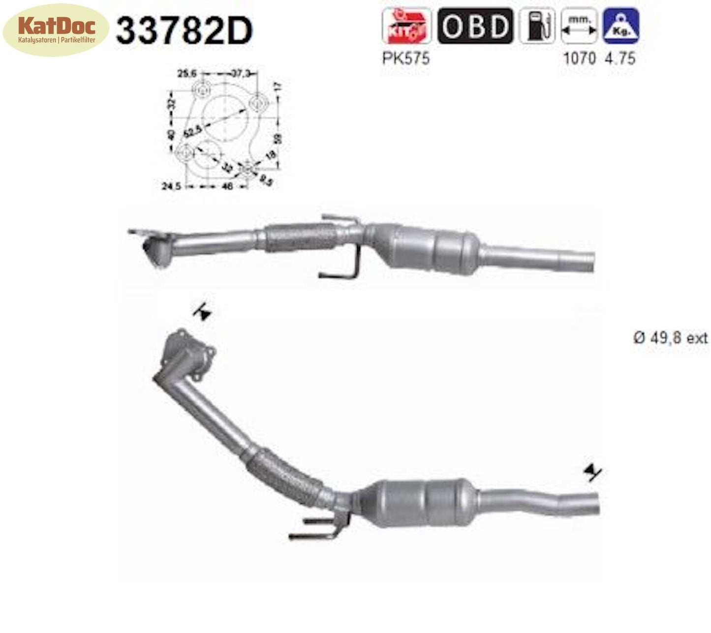 Katalysator für Seat, Skoda, VW, 1.4 TDI, 51/59kW, Euro 4 - KatDoc