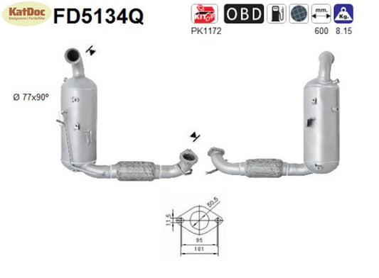 Ruß - Partikelfilter für Ford Fiesta, Mazda 2, 1.6, 55/66kW, Silizium, Euro 4 - KatDoc
