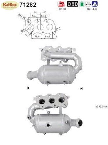 Katalysator für Renault Twingo III, Smart Fortwo/Forfour, 1.0, Euro 6 - KatDoc
