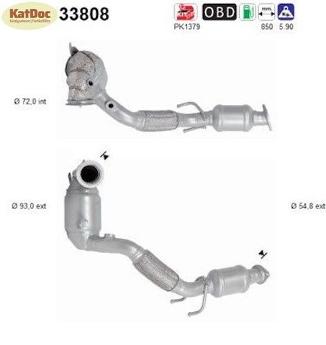 Katalysator Audi A3,Seat Leon,Skoda Octavia,VW Golf 7, 1.4,TGI/TSI,81kW,Euro 6 - KatDoc