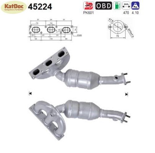 Katalysator für BMW 3er/Z3, 2.2/2.5/3.0, 125/141/170kW, 470mm, Euro 3 - KatDoc