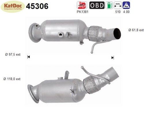 Katalysator BMW 5er 520i/528i/X5, 2.0, 120/125/135/180/205/230kW, Euro 6 - KatDoc