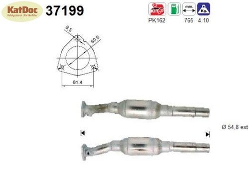 Katalysator für Seat Alhambra, VW Sharan, 2.0, 85kW, Euro 1&2 - KatDoc